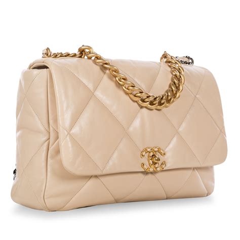 chanel 19 beige flap|chanel classic flap shoulder bag.